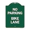 Signmission Designer Series Sign-No Parking Bike Lane, Green & White Aluminum Sign, 18" x 24", GW-1824-23758 A-DES-GW-1824-23758 - alternate 1